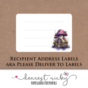 Mushroom Houses Mailing Address Labels <br> Set of 16