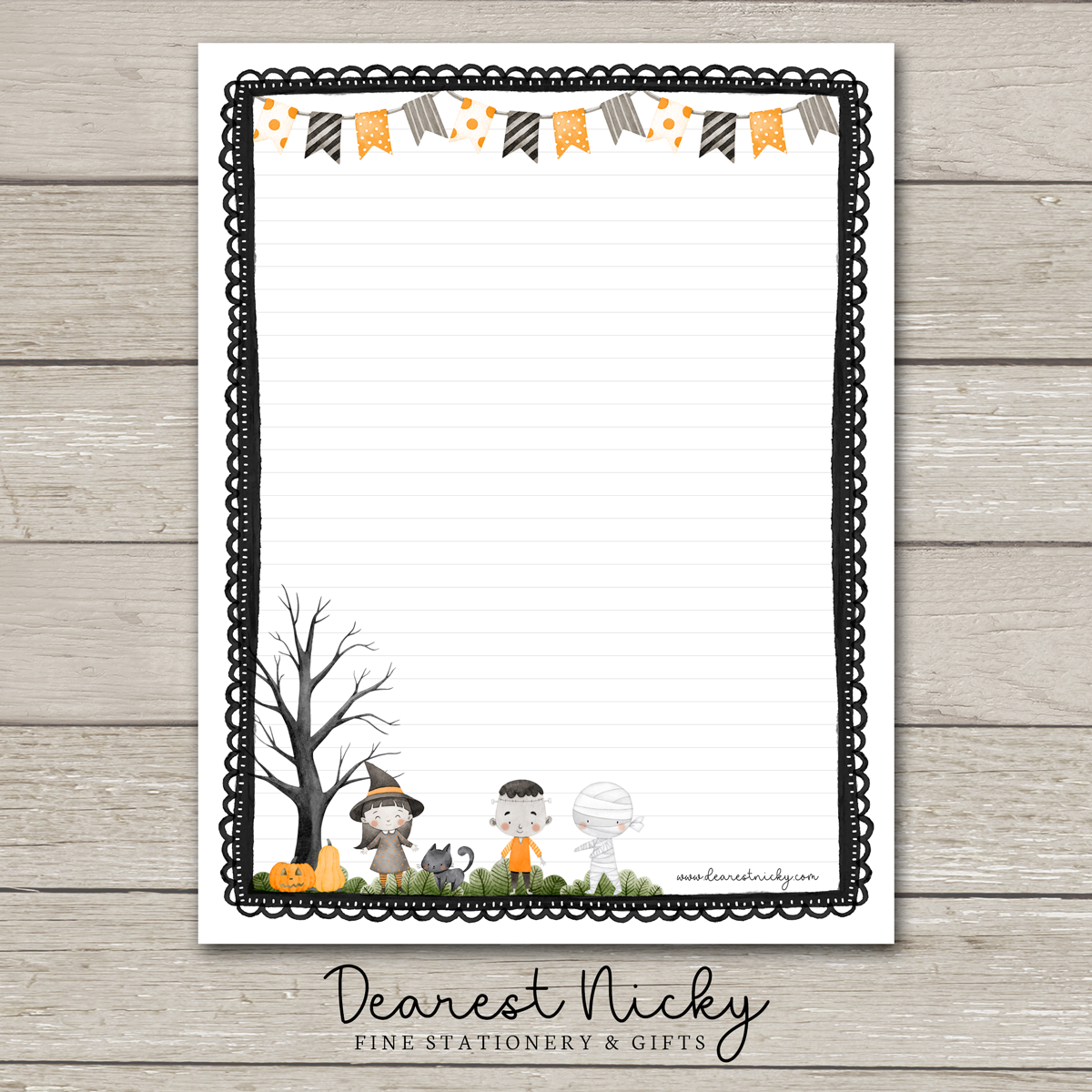 Trick Or Treat Large Letter Writing Paper - 8½ x 11