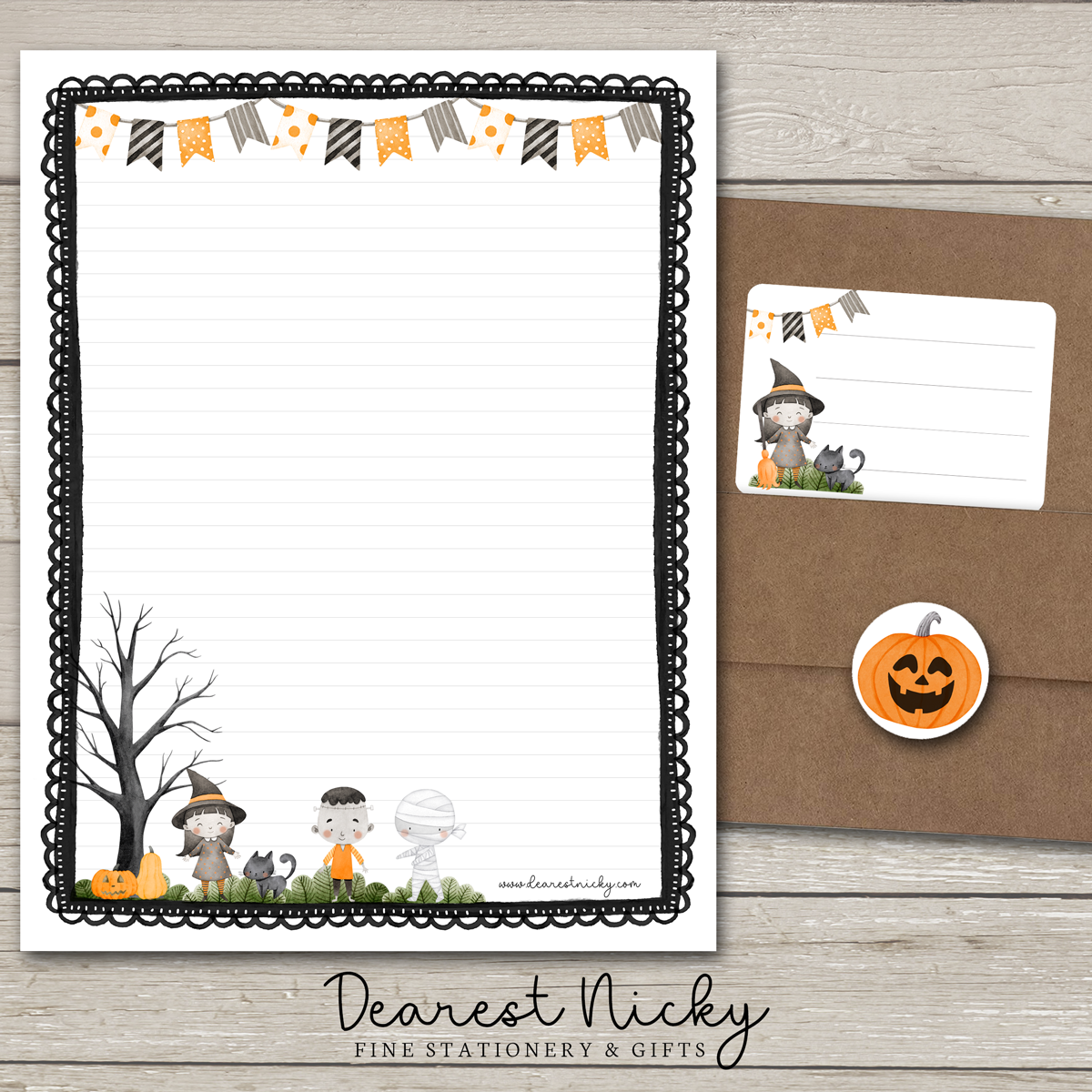 Trick Or Treat Large Letter Writing Set - 8½ x 11