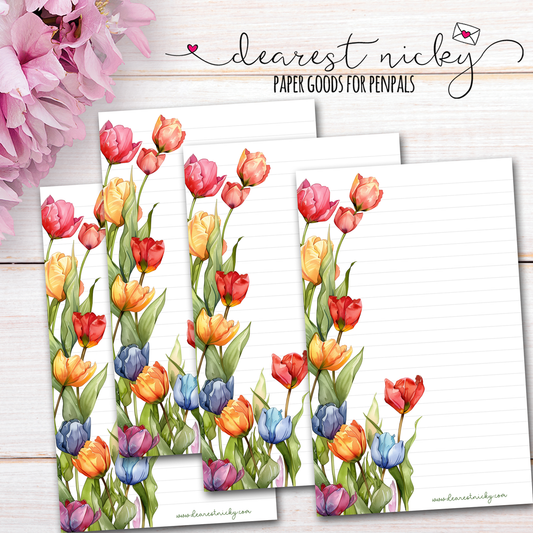 Papier à lettres tulipes
