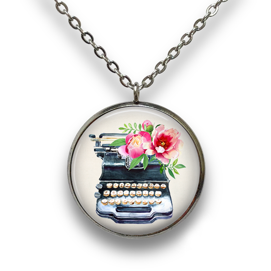 Typewriter Pendant with Necklace