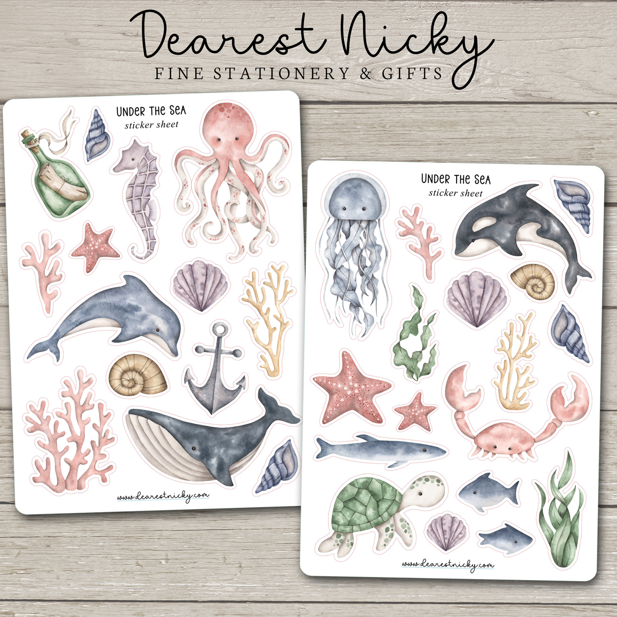 Under the Sea Stickers - 2 Sheets