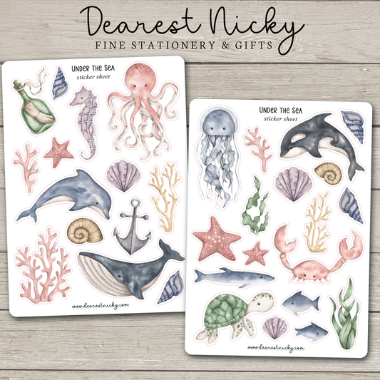 Under the Sea Stickers - 2 Sheets
