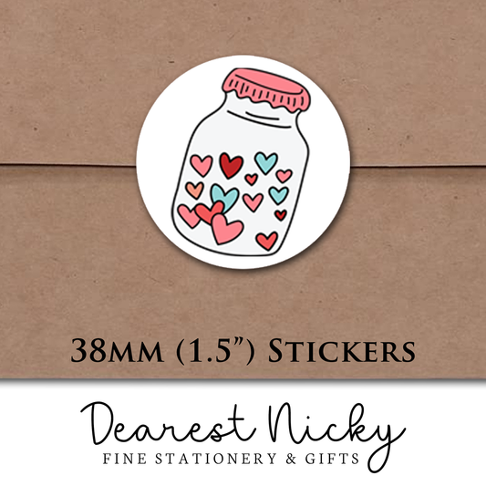 Valentine Doodles Envelope Seals - Set of 30 Stickers