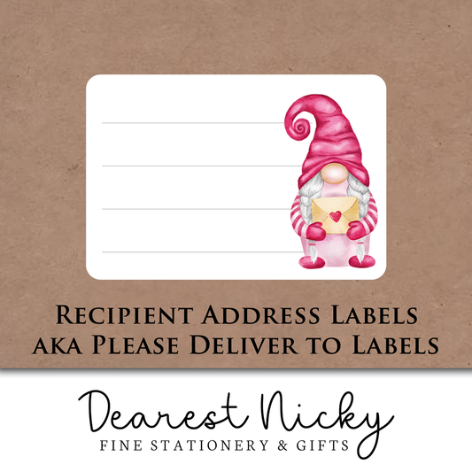 Valentine Gnomes Address Labels - Set of 16