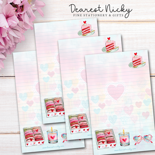 Valentine Macarons Letter Writing Paper