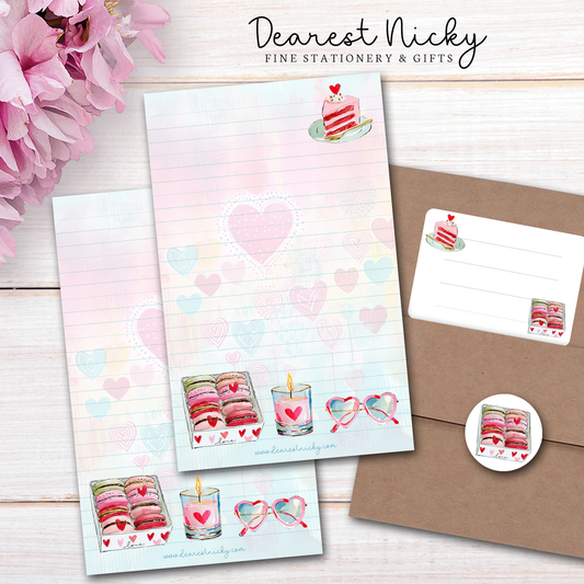 Valentine Macarons Letter Writing Set