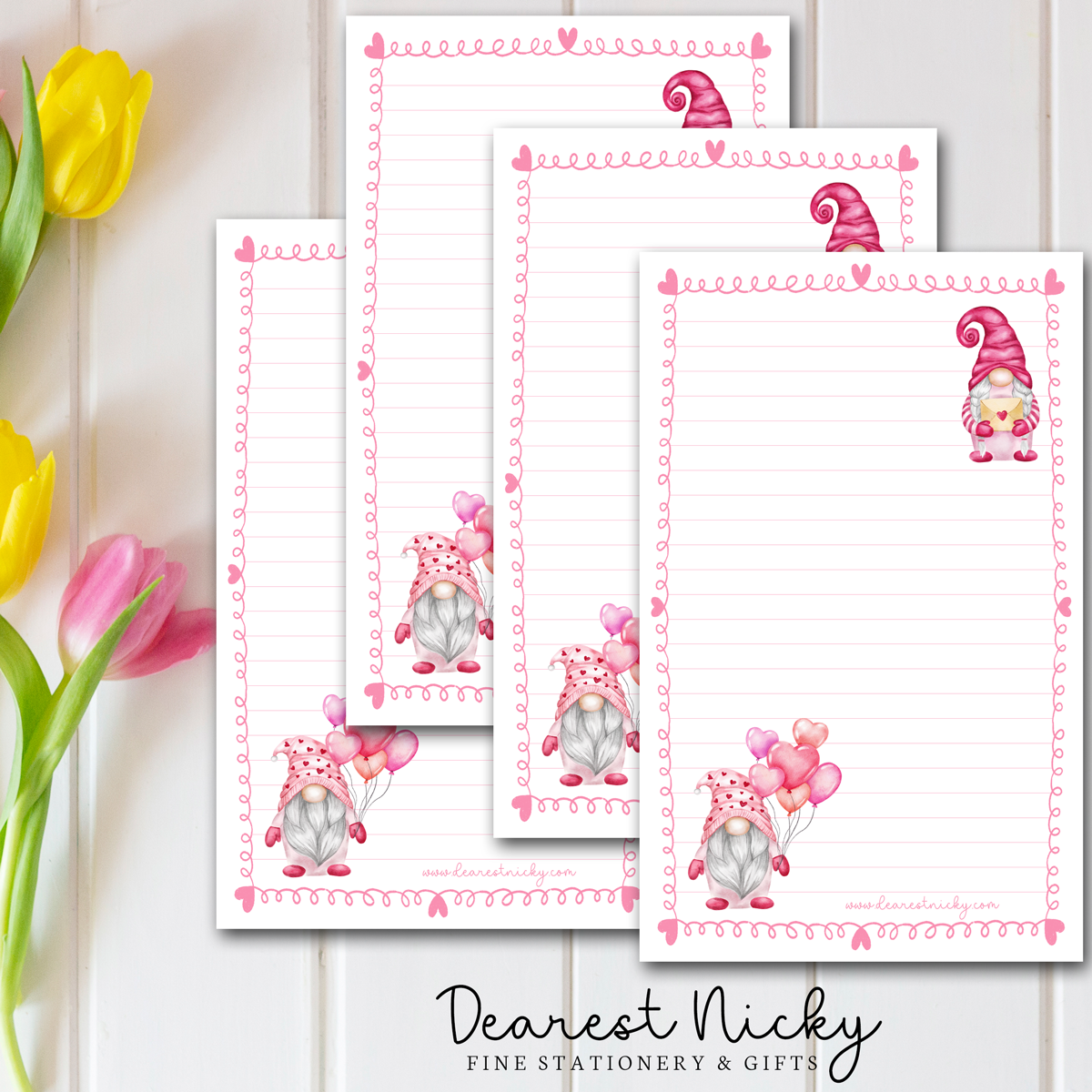 Valentine Gnomes Letter Writing Paper