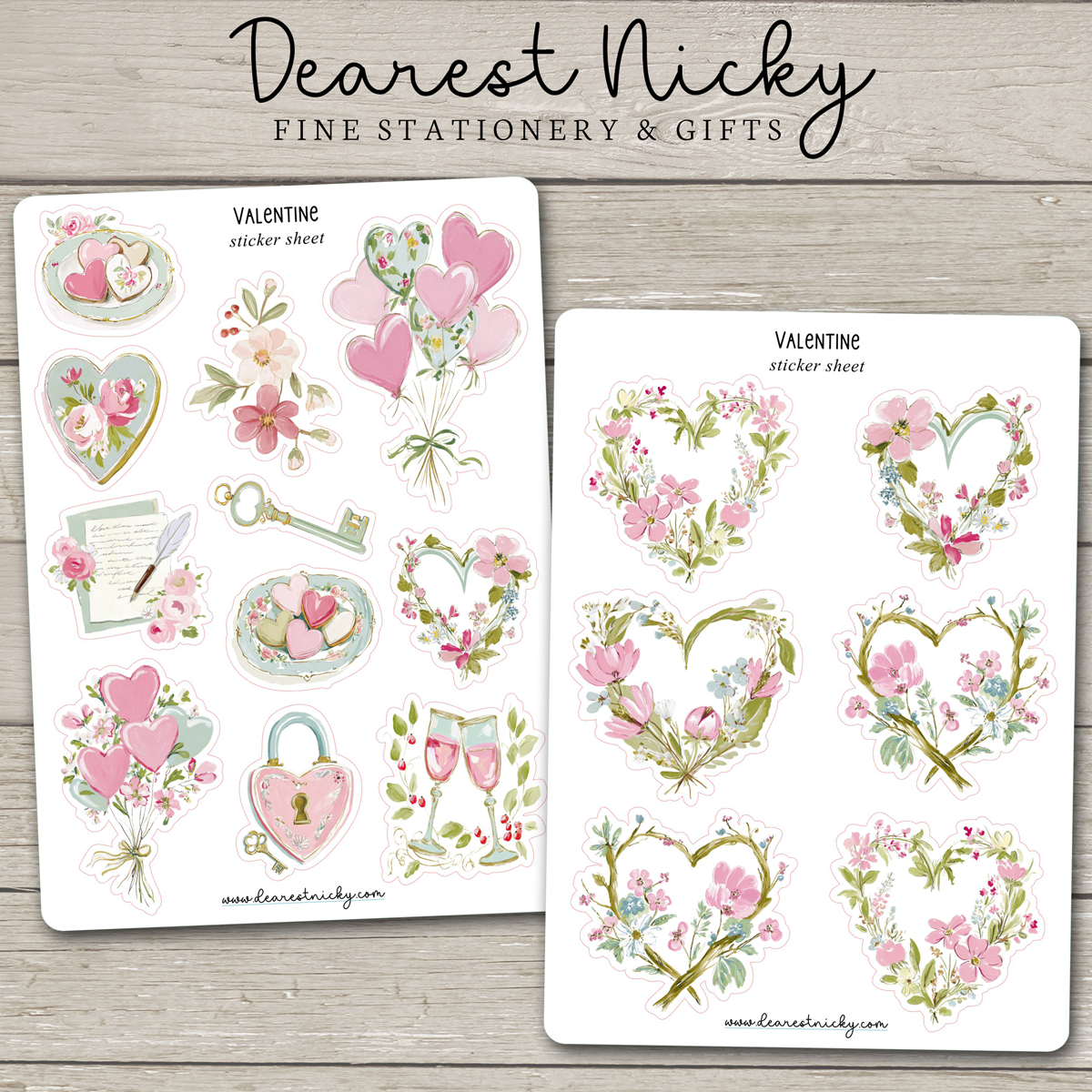Valentine Stickers - 2 Sheets