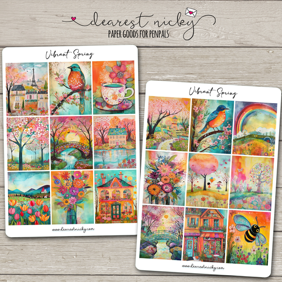 Vibrant Spring Full Box Stickers - 2 Sheets