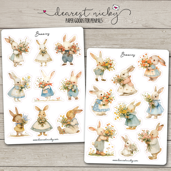 Bunnies Stickers - 2 Sheets