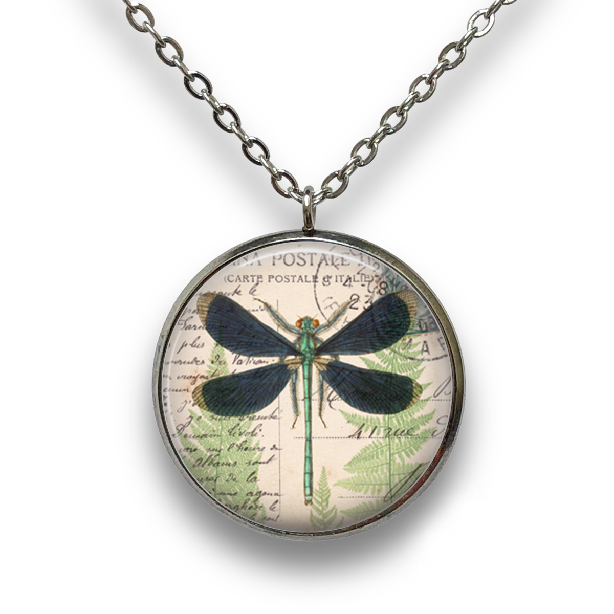 Vintage Dragonfly Pendant with Necklace