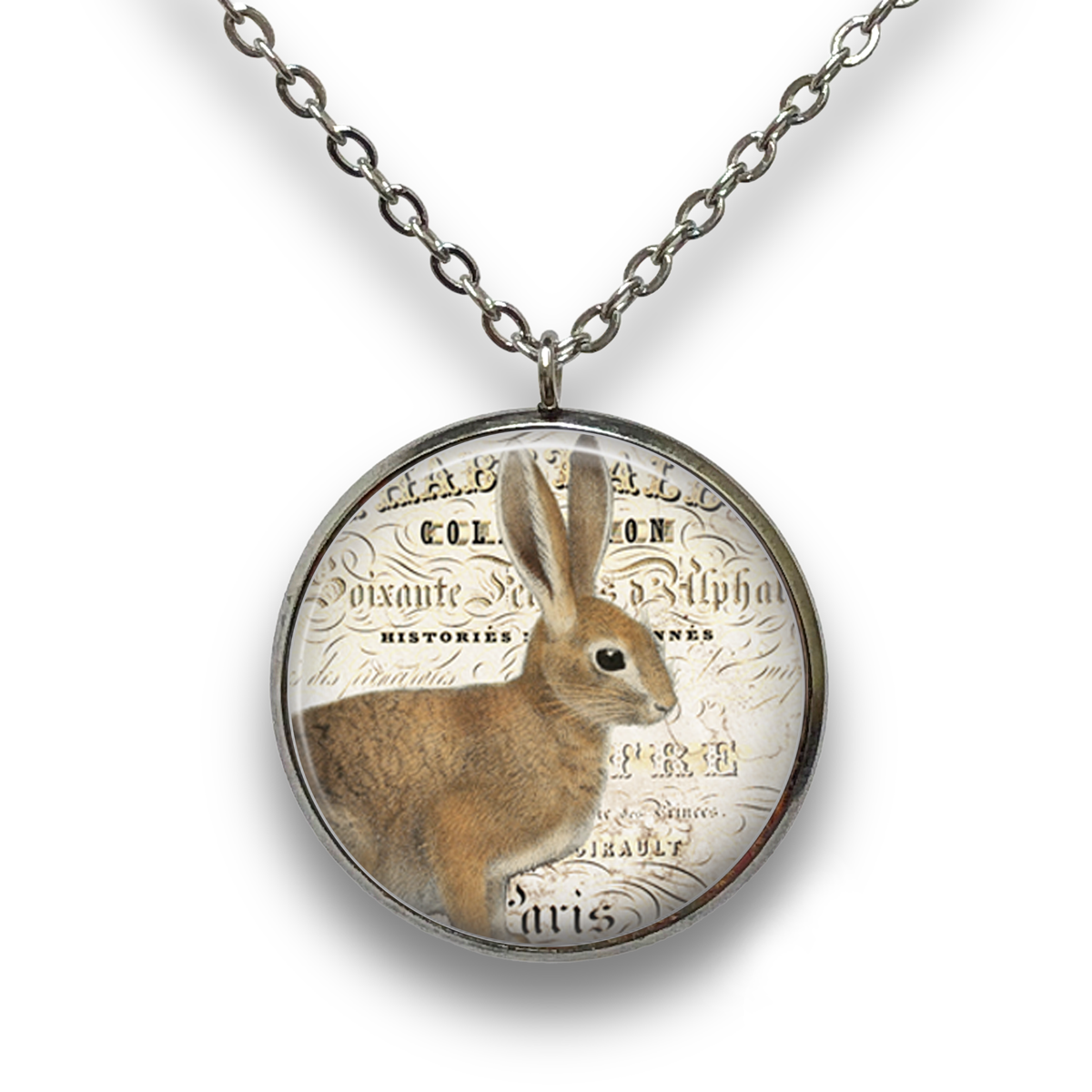 Vintage Rabbit Pendant with Necklace