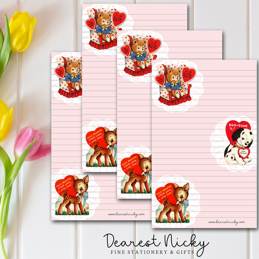Vintage Valentine's Day Cards Letter Writing Paper