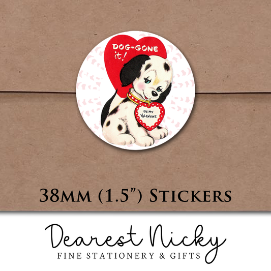 Vintage Valentine's Day Cards Envelope Seals - Set of 30 Stickers