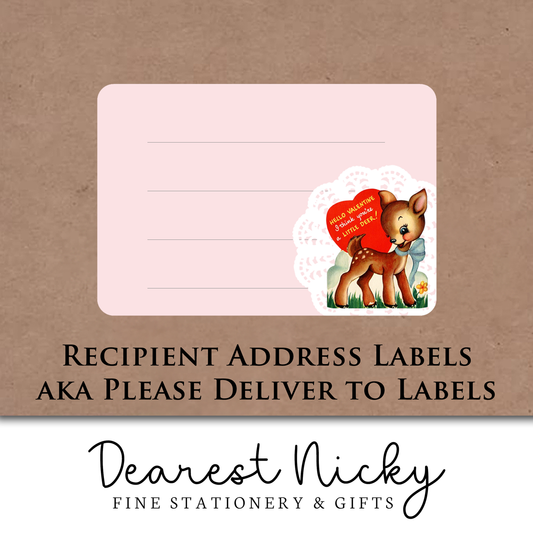 Vintage Valentine's Day Cards Address Labels - Set of 16