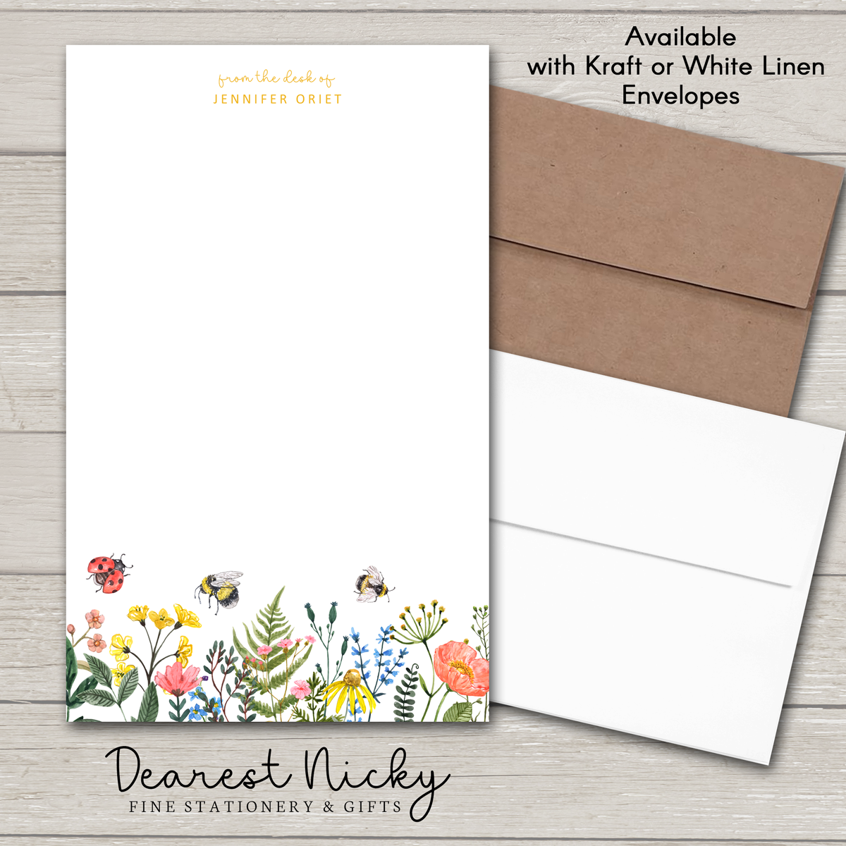 Wildflowers Personalized Notepad - 30 sheets