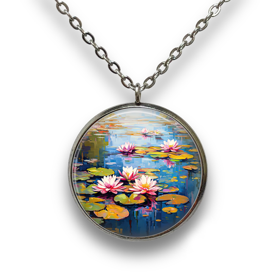 Water Lilies Pendant with Necklace