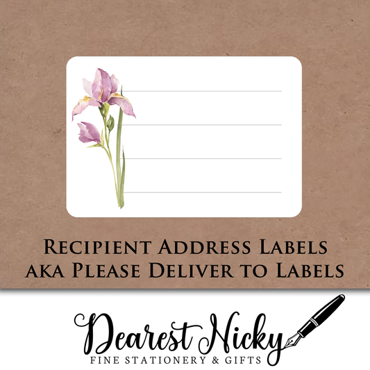 Watercolour Irises Address Labels - Set of 16
