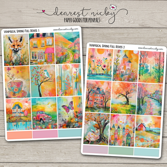 Whimsical Spring Full Box Stickers - 2 Sheets