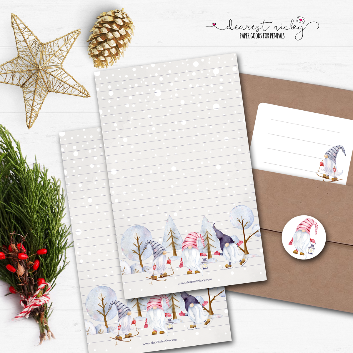 Winter Gnomes Letter Writing Set