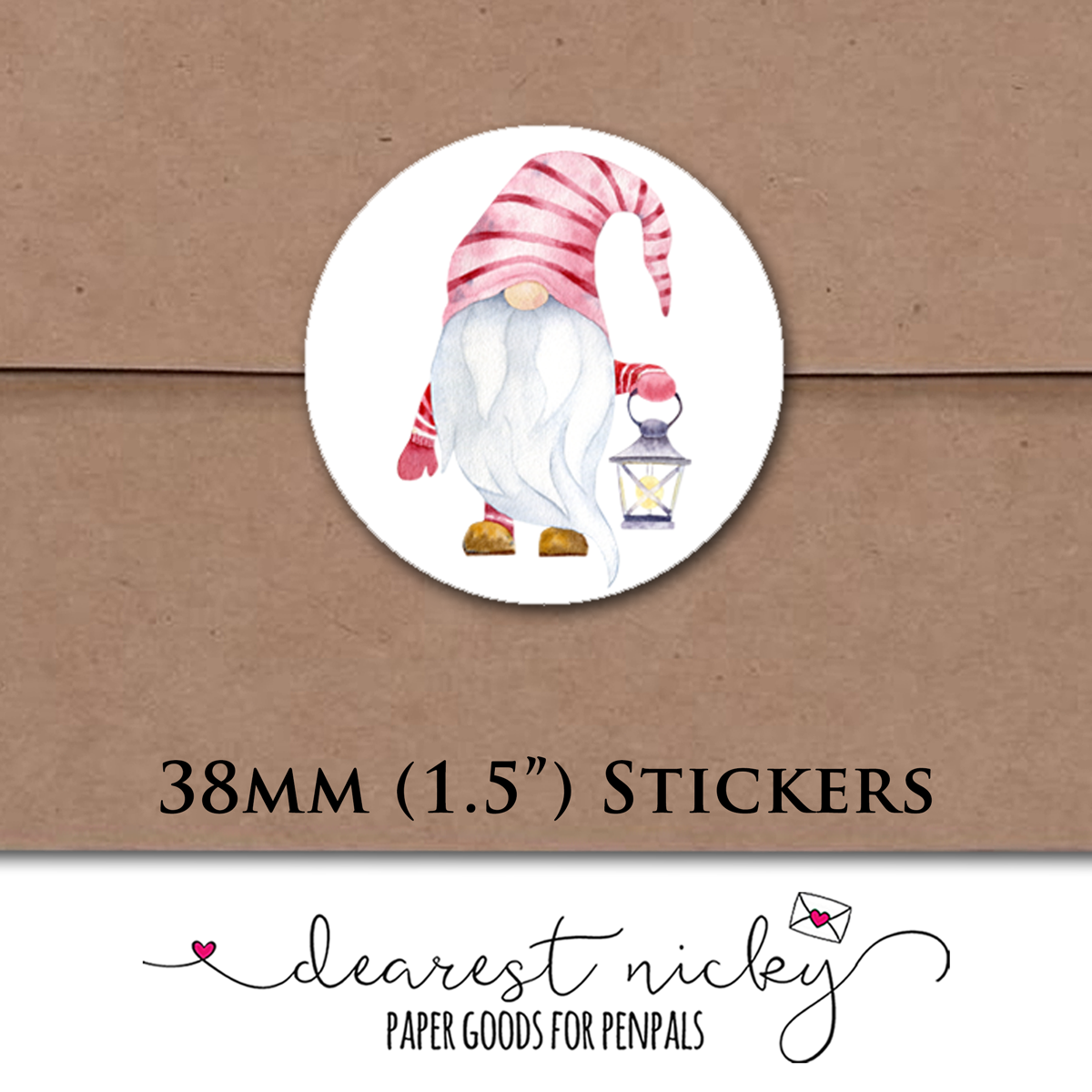 Winter Gnomes Envelope Seals - Set of 30 Stickers