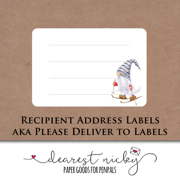 Winter Gnomes Mailing Address Labels <br> Set of 16
