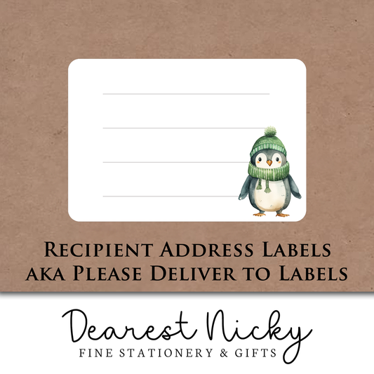 Winter Penguins Mailing Address Labels - Set of 16