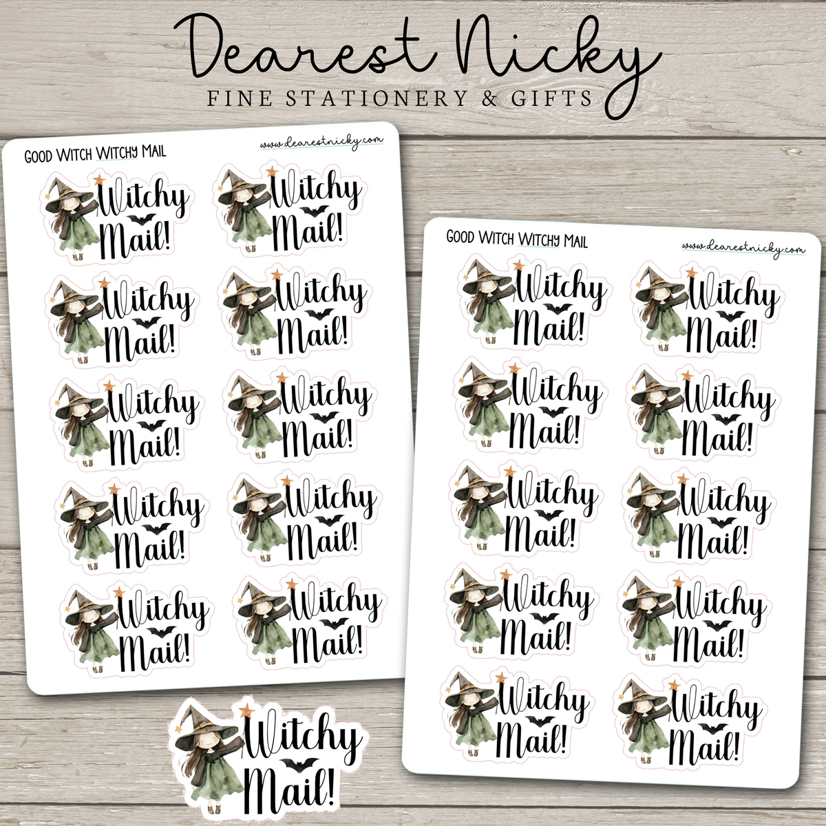 Good Witch Witchy Mail Stickers - 2 Sheets