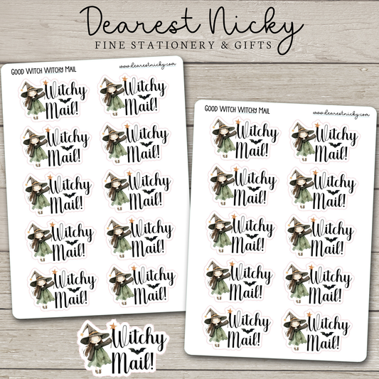 Good Witch Witchy Mail Stickers - 2 Sheets