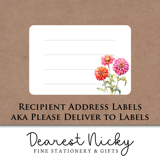 Zinnias Address Labels - Set of 16