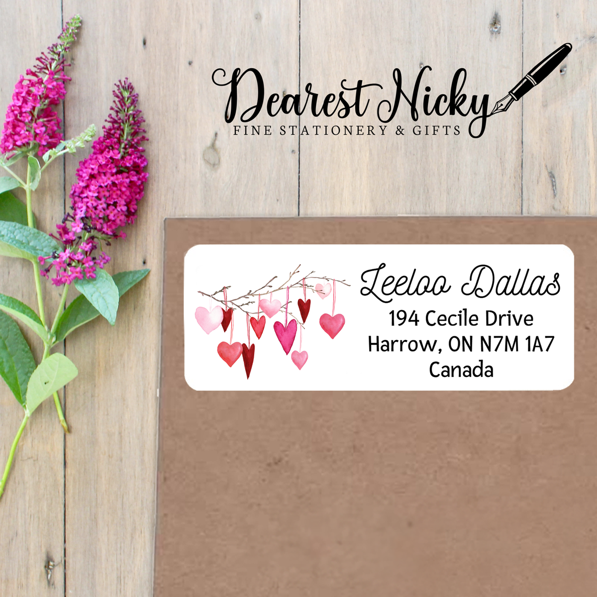 Heart Branch Custom Return Address Labels Set of 30