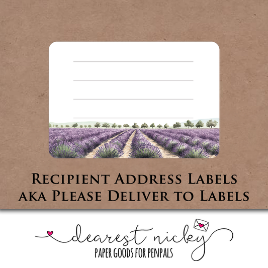 Lavender Rows Mailing Address Labels - Set of 16