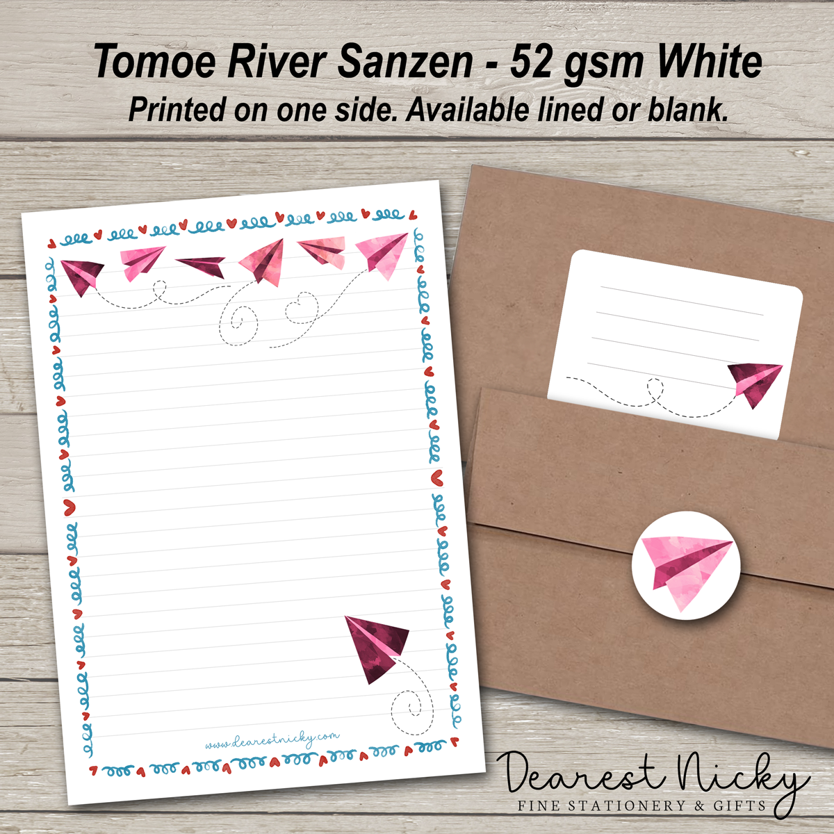 Paper Airplanes Letter Writing Set - 52 gsm Tomoe River Sanzen