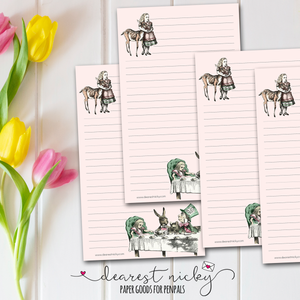 Alice in Wonderland Tea Party Letter Writing Paper