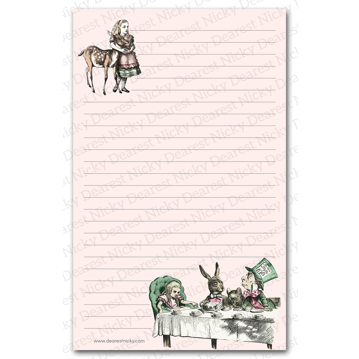 Papier à lettres Alice au pays des merveilles Tea Party