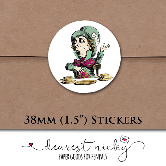 Alice In Wonderland Envelope Seals <br> Set of 30 Stickers