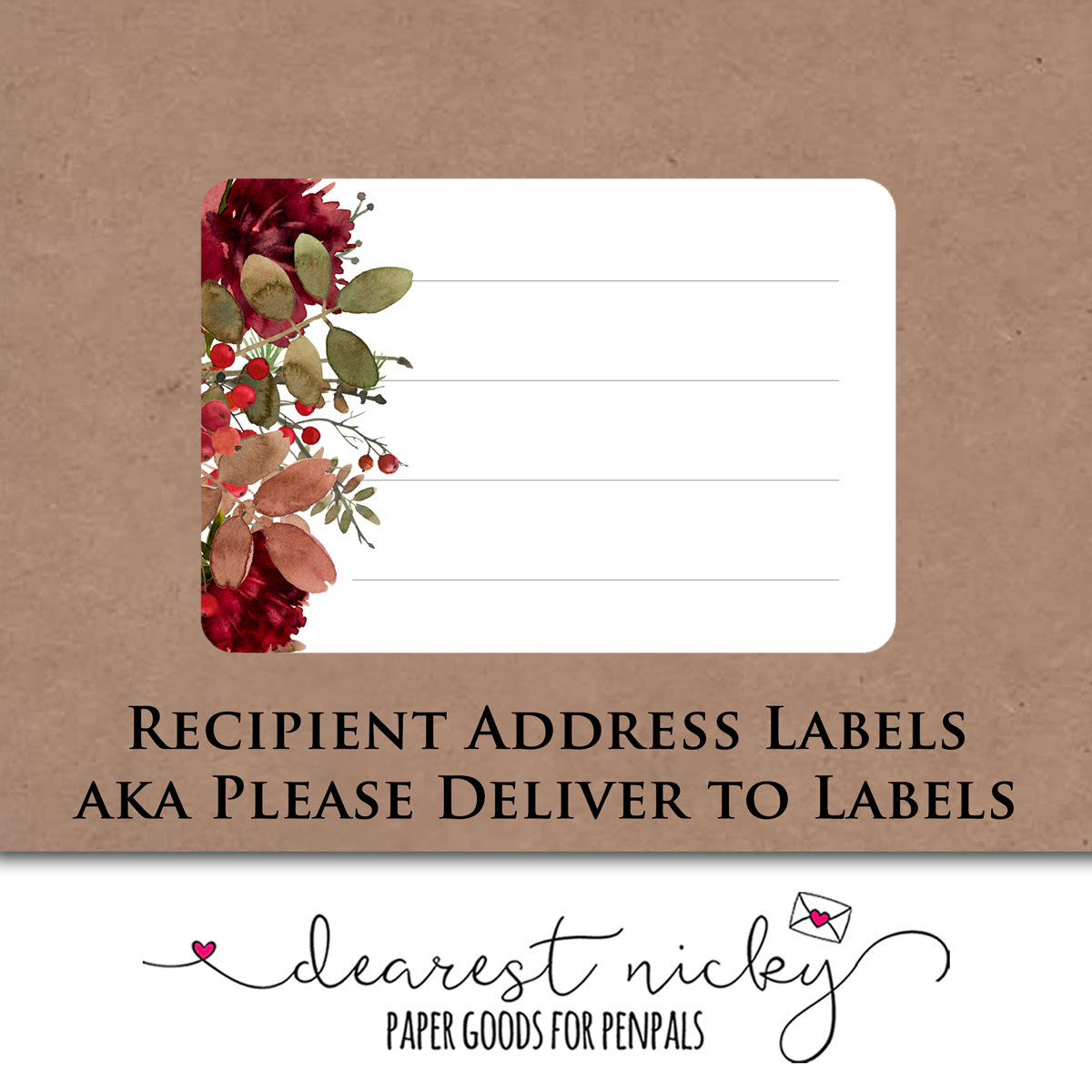 Autumn Bouquet Address Labels - Set of 16