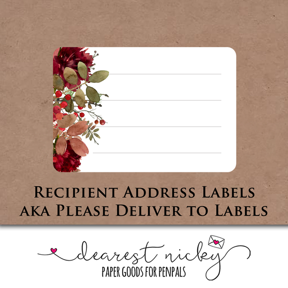 Autumn Bouquet Address Labels <br> Set of 16