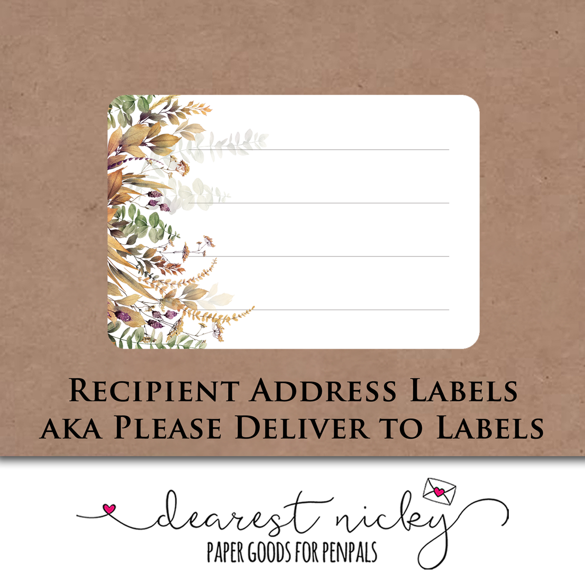 Autumn Elegance Address Labels - Set of 16