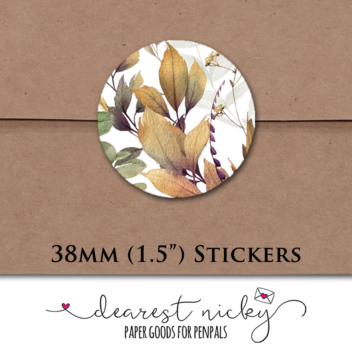 Autumn Elegance Envelope Seals - Set of 30 Stickers