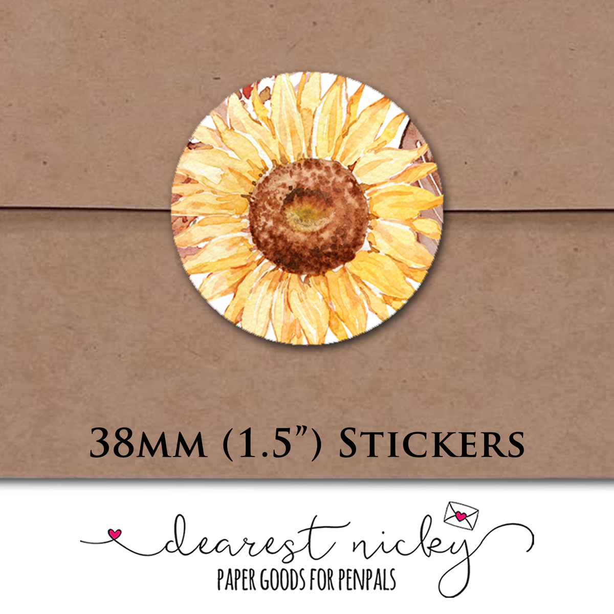 Autumn Leaves and Sunflower Envelope Seals - Set of 30 Stickers