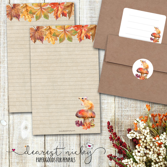 Autumn Mouse Letter Writing Set
