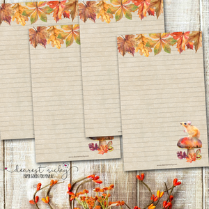 Autumn Mouse Letter Writing Paper
