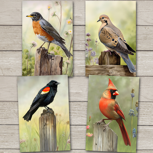 Backyard Birds 1 Postcards - Set of 4 - New Premium Cardstock