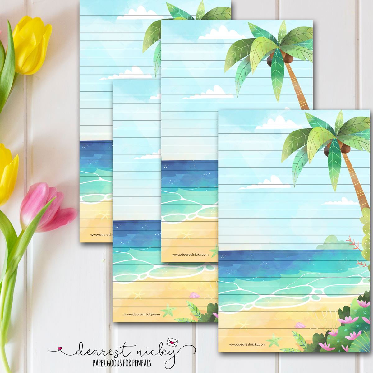 Beach Letter Writing Paper – Dearest Nicky