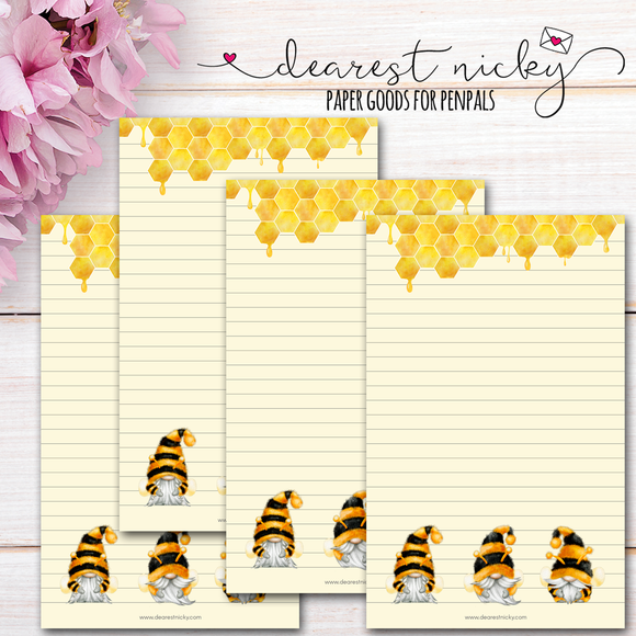 Bee Gnomes Letter Writing Paper