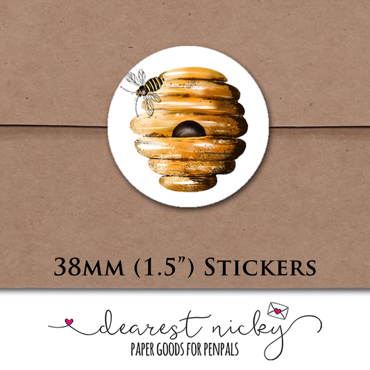 Bee Hive Envelope Seals - Set of 30 Stickers