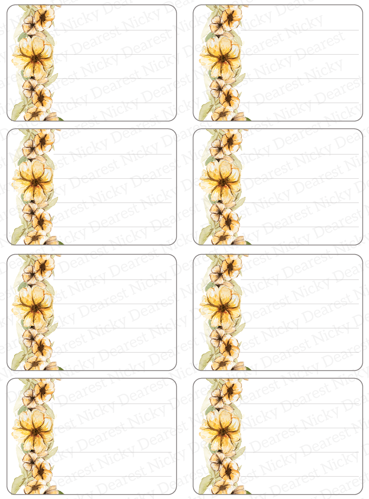 Honey Bees Mailing Address Labels - Set of 16