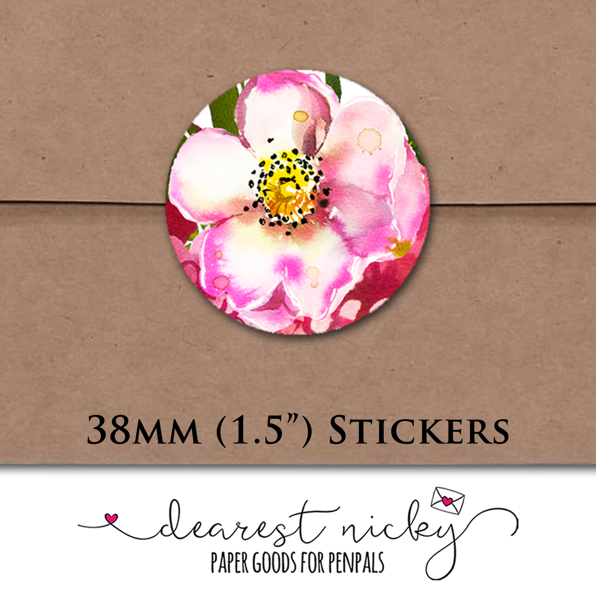 Bold Floral Envelope Seals - Set of 30 Stickers